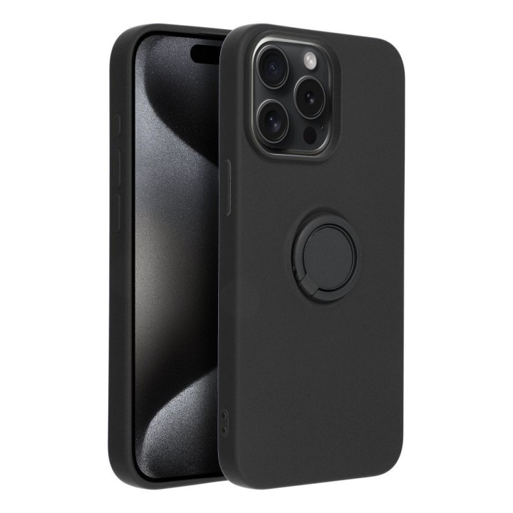 Чехол для iPhone 15 PRO MAX Silicone Ring черный