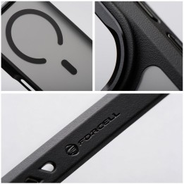 Etui na iPhone 17 Pro / 18 Pro (low camera edge) Forcell F-Protect Smoke Hybrid Premium zgodne z MagSafe czarne 0INT