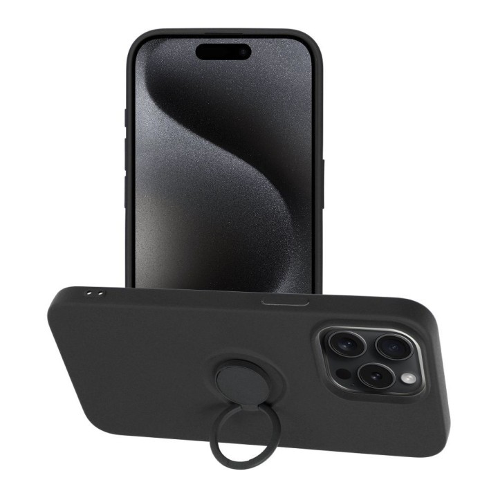 Чохол для iPhone 15 PRO MAX Silicone Ring чорний
