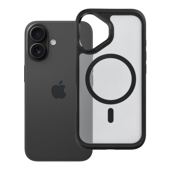 Case for iPhone 16 Forcell F-Protect Smoke Hybrid Premium MagSafe compatible black 0INT