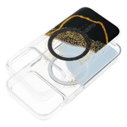 Case for iPhone 17 Pro Max / 18 Pro Max (low camera edge) Golden MagSafe compatible black