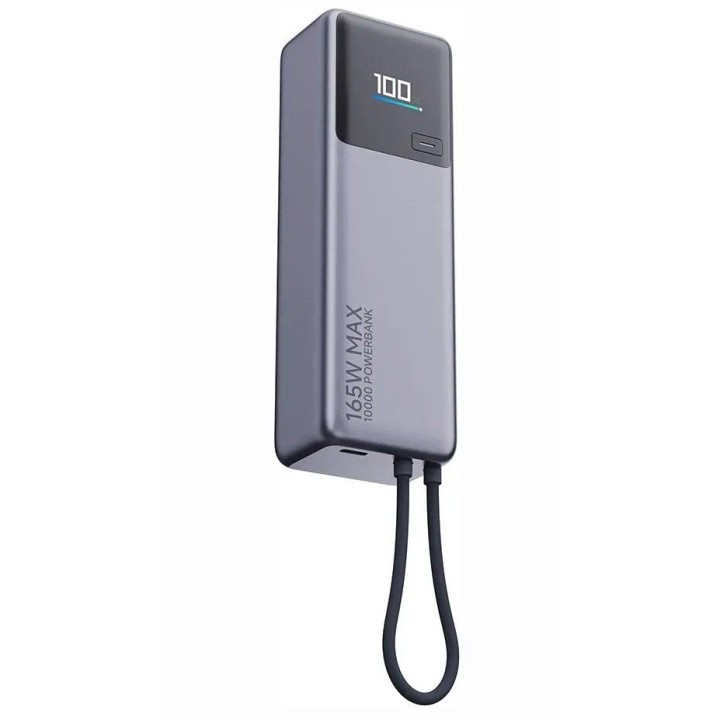 Power bank Xiaomi 10000 mAh QC PD 165W with built-in cable USB C PB1165MI with display LED grey
