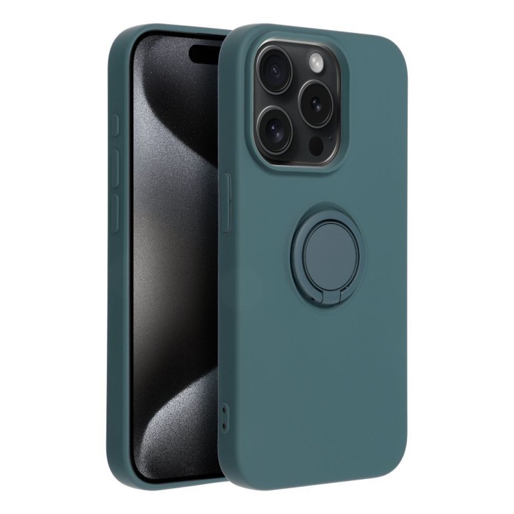 Case for iPhone 15 PRO Silicone Ring green