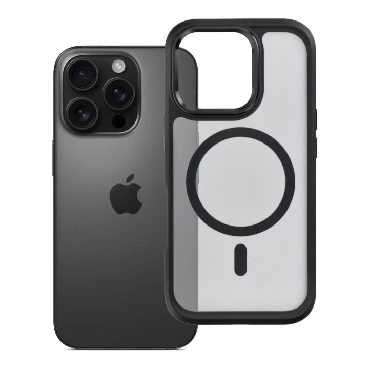 Чохол для iPhone 16 PRO Forcell F-Protect Smoke Hybrid Premium сумісний із MagSafe чорний 0INT