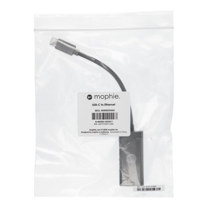 Adapter Ethernet RJ45 (żeński) do Typ C (męski) Mophie adapter szary