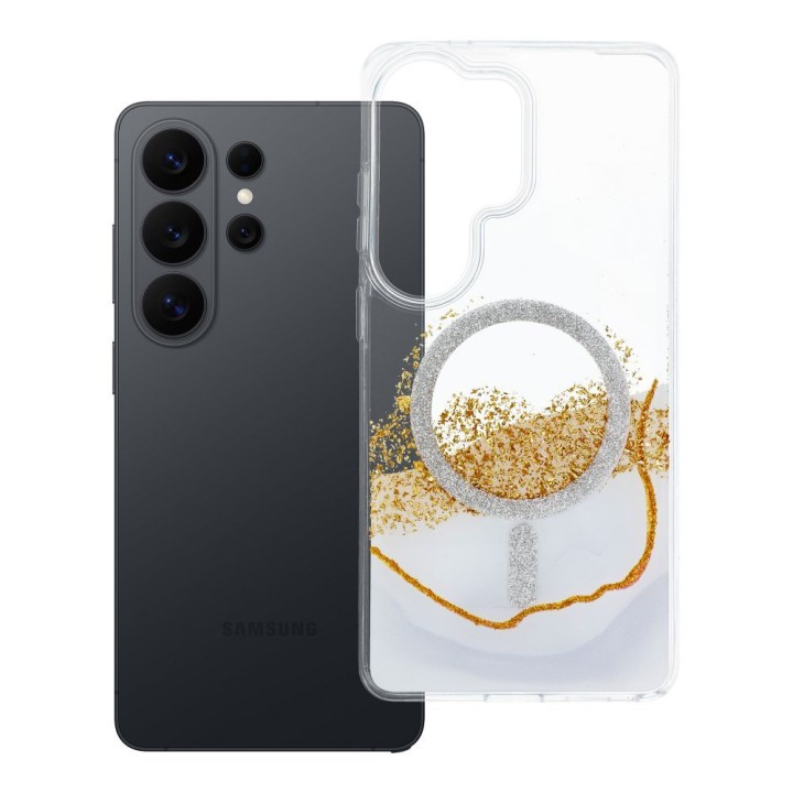 Чохол для Samsung S26 ULTRA Golden сумісний із MagSafe білий