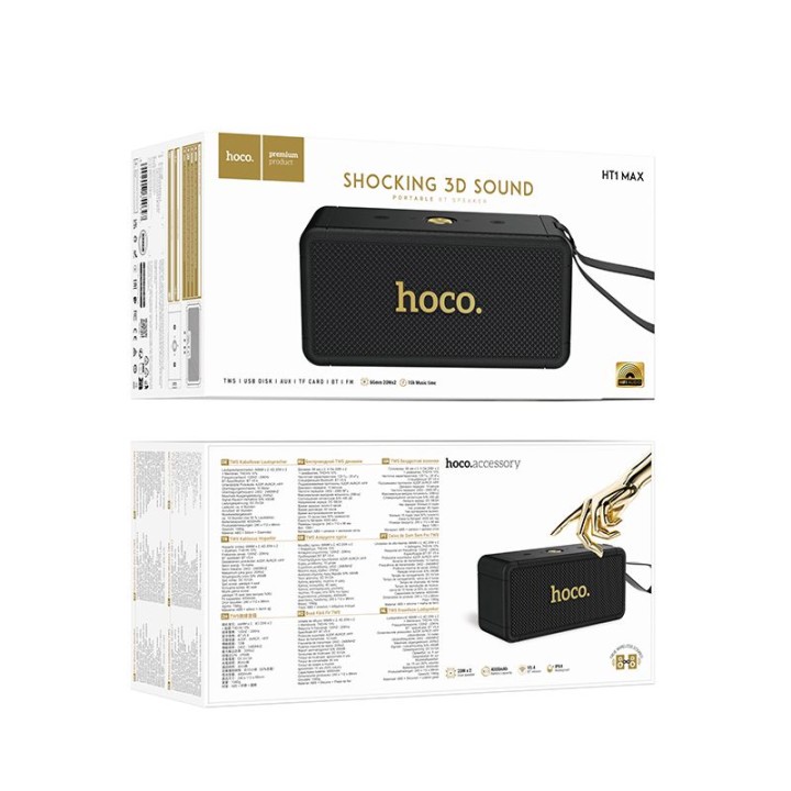 Głośnik Bluetooth Hoco HT1 Max 2 × 20 W czarny