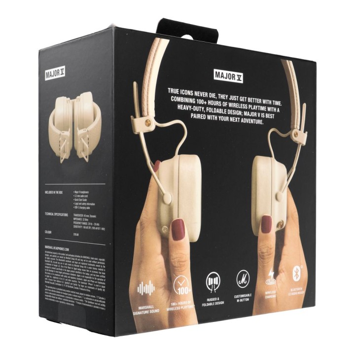 Wireless on-ear headphones Marshall Major V cream