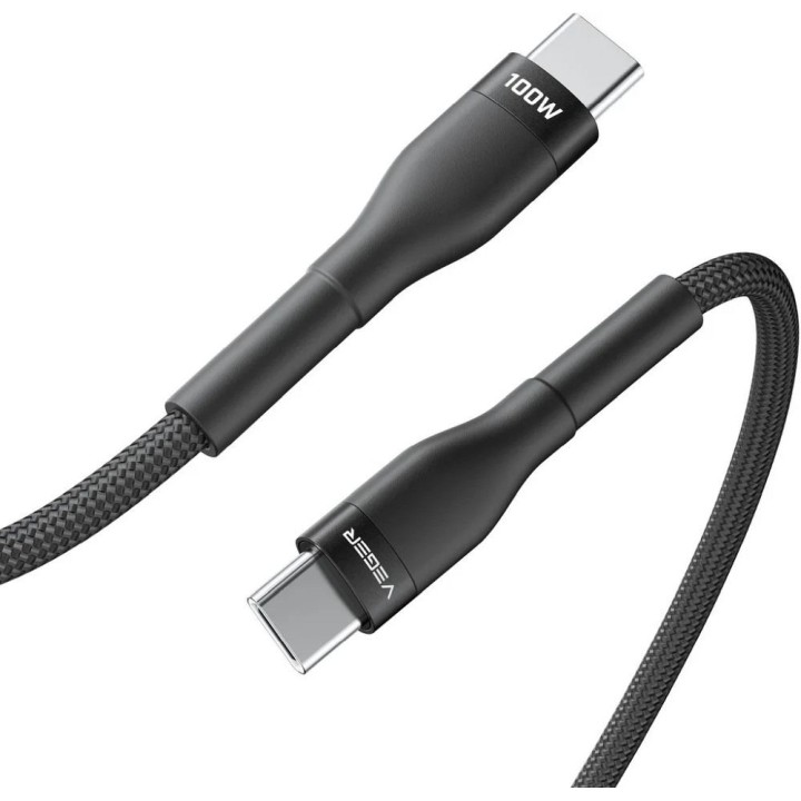 Kabel USB C do USB C VEGER PD 5A 100W 1,5 m CC05 czarny