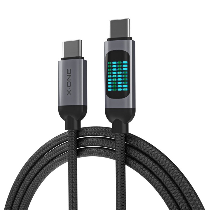 Cable USB X-ONE FlowLink Running LED - type C to C max 100W 1,2m black