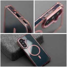 Case for Samsung A27 Frame Cleear Hybrid Mag Cover MagSafe compatible powder pink