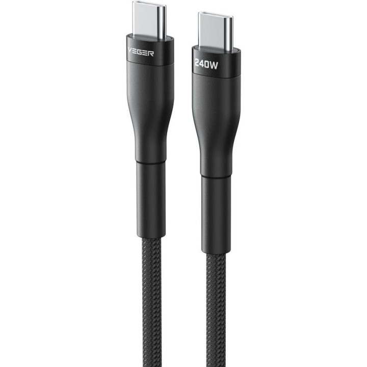 Кабель USB-C – USB-C VEGER PD 5A 240W 1,5 m CC03 черный