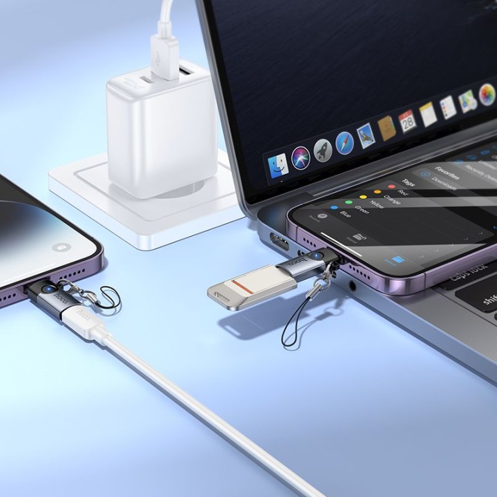 Adapter OTG Lightning for USB C Hoco 2A UA46A black