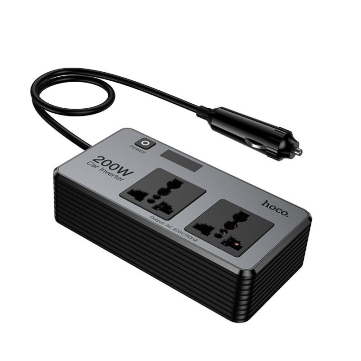 Розгалужувач гнізда прикурювача Hoco 2 порти max 200W PD66W/1C2A Z66 чорний