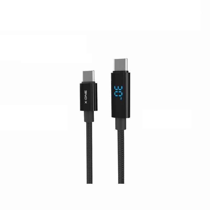 Cable USB X-ONE BoltLink LED Display - type C to C max 100W 1,5m black