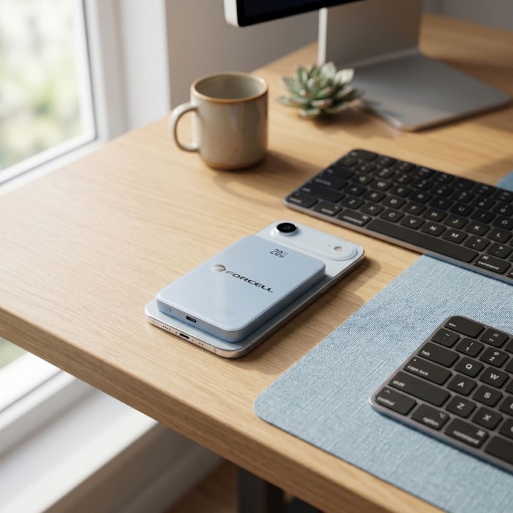 Повербанк сумісний з MagSafe Forcell F-Energy SuperSlim F10K8 QC4.0 PD3.0 15W 10000 mAh синій 0INT