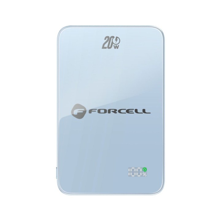 Повербанк сумісний з MagSafe Forcell F-Energy SuperSlim F5K8 QC4.0 PD3.0 15W 5000 mAh блакитний 0INT