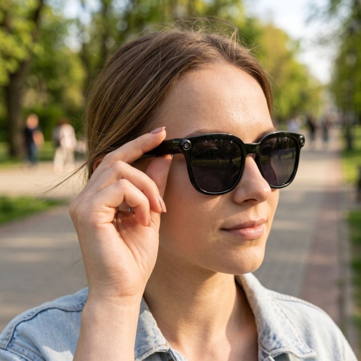 Smart glasses AI with music and recording, tinted lenses TITMO G-200 black
