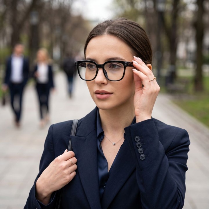 Smart glasses AI with music and recording, transparent lenses TITMO G-200 black
