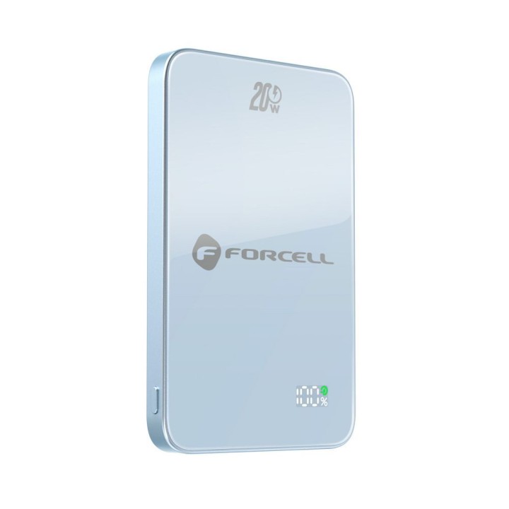 Повербанк, сумісний із MagSafe Forcell F-Energy SuperSlim F5K8 QC4.0 PD3.0 15W 5000 mAh, блакитний 0INT