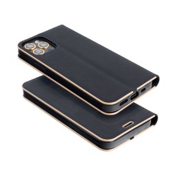 Etui z klapką na iPhone 15 Luna Book Gold czarne