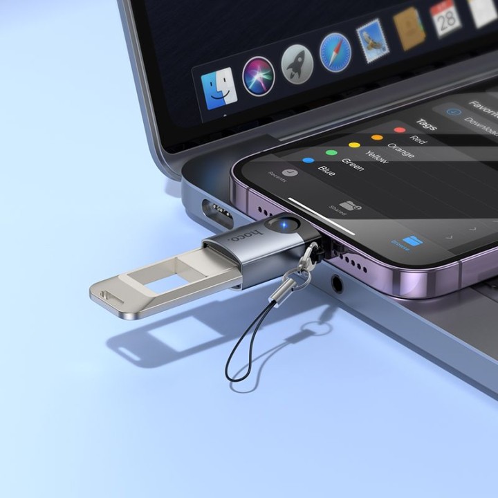 OTG adapter Lightning to USB A Hoco UA46 Victory grey