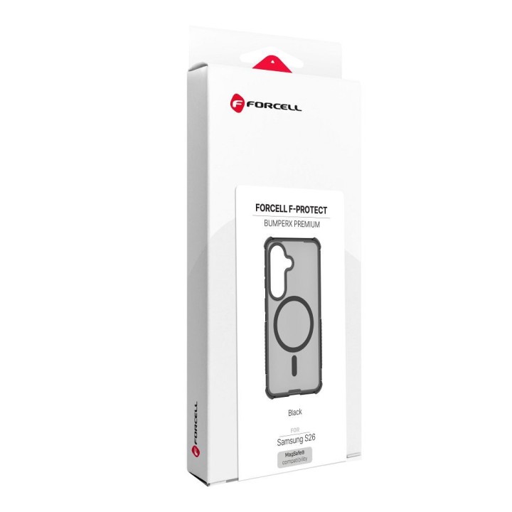 Чохол для Samsung S26 Forcell F-Protect BumperX Premium сумісний із MagSafe чорний 0INT