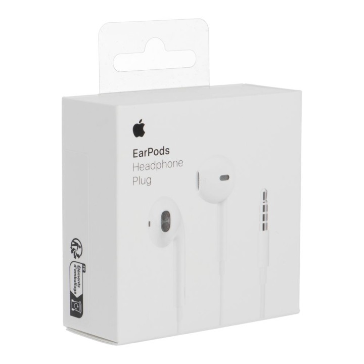Oryginalne Słuchawki przewodowe douszne Apple A1472 EarPods MNHF2ZM/A 3,5mm blister białe