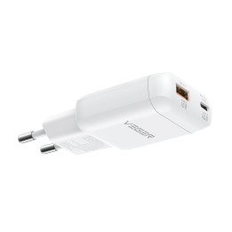Wall charger for phone VEGER USB A + Type C PD 45W + cable Type C for C 100W TR121 white