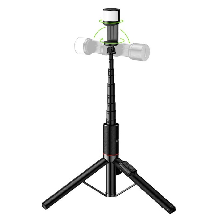 Selfie stick tripod with wireless remote control + light LED Hoco K34 black