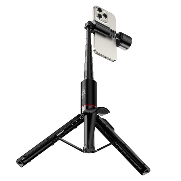 Selfie stick tripod with remote control wireless + światłem LED Hoco K34 black