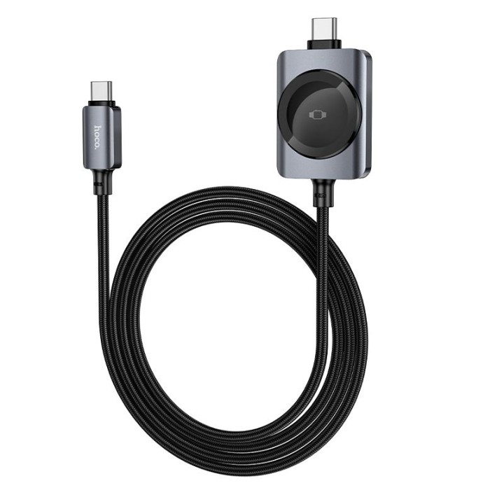 Кабель Hoco USB C — USB C PD100W с функцией зарядки iWatch 1,2 m CW66 черный