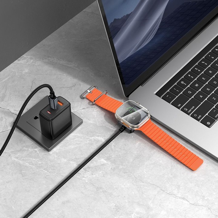 Кабель Hoco USB C для USB C PD100W з funcją зарядки iWatcha 1,2 m CW66 чорний