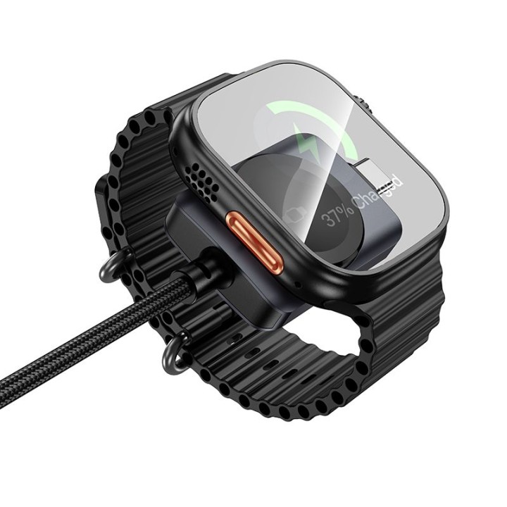 Кабель Hoco USB C — USB C PD100W із функцією заряджання iWatch 1,2 m CW66 чорний