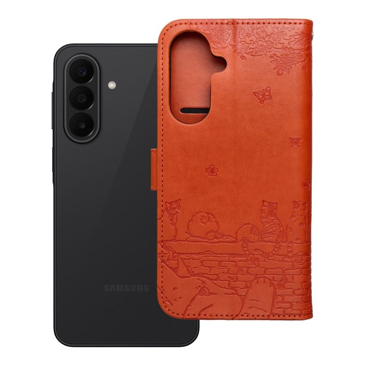 Чехол с клапаном для Samsung A27 Mezzo Book коты коричневый