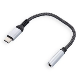 Adapter AUX Typ C (męski) do Jack 3,5 mm (żeński) Blue Star - szary