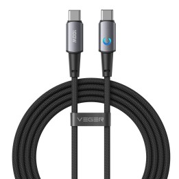 Кабель с диодом LED USB C — USB C VEGER PD 5A 100W 1,5 m CC1-ZSD черный