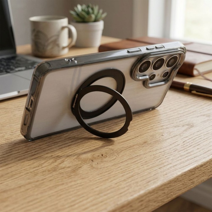 Чохол для Samsung A36 Frame Circle Stand сумісний із MagSafe чорний