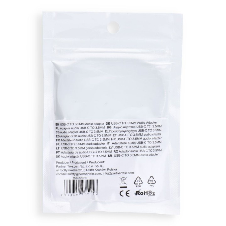 AUX adapter Type C (male) to Jack 3,5 mm (female) Blue Star - grey