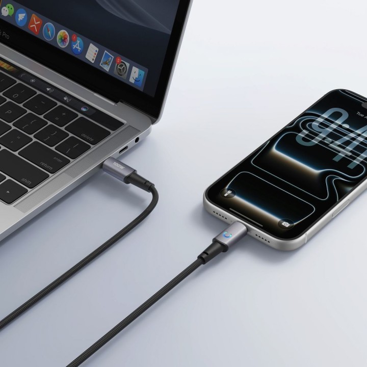 Кабель із діодом LED USB C — USB C VEGER PD 5A 100W 1,5 m CC1-ZSD чорний