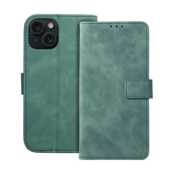 Flip case for iPhone 15 Tender Book green