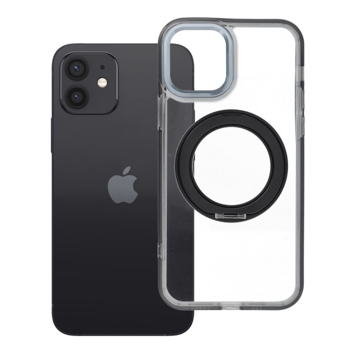 Case for iPhone 12 Frame Circle Stand MagSafe compatible black
