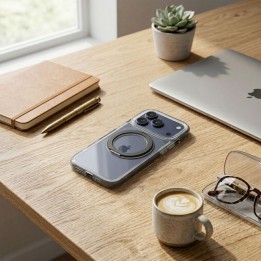 Чохол для iPhone 13 PRO Frame Circle Stand сумісний із MagSafe чорний