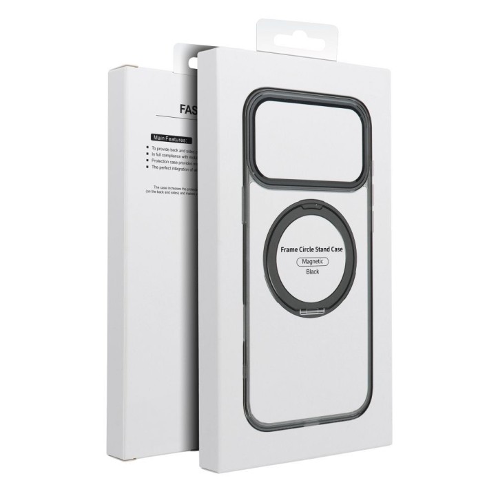 Case for Samsung A56 Frame Circle Stand compatible with MagSafe black