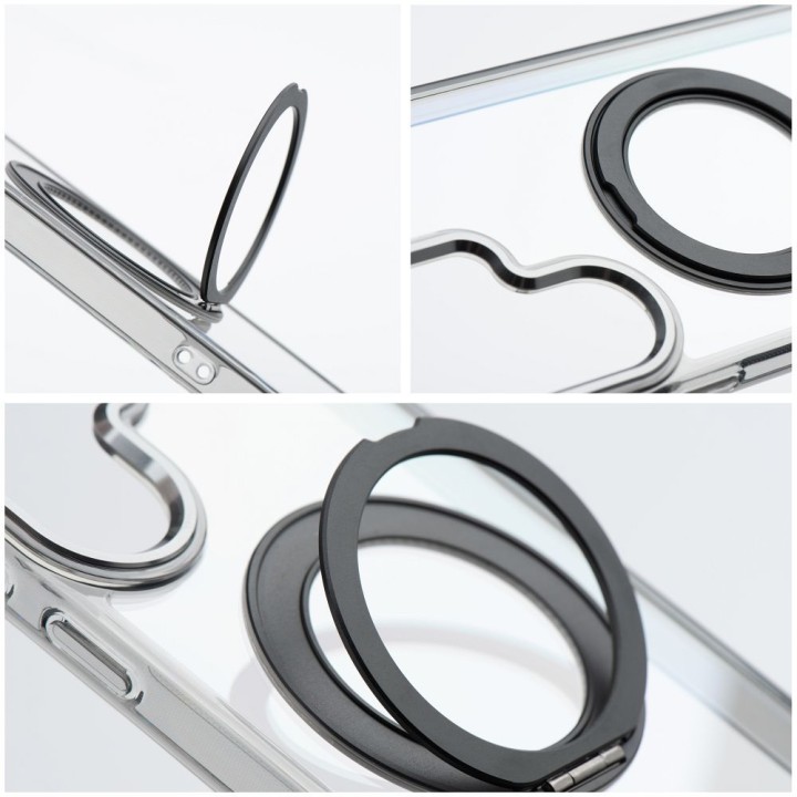 Чохол для Samsung A56 Frame Circle Stand сумісний з MagSafe чорний