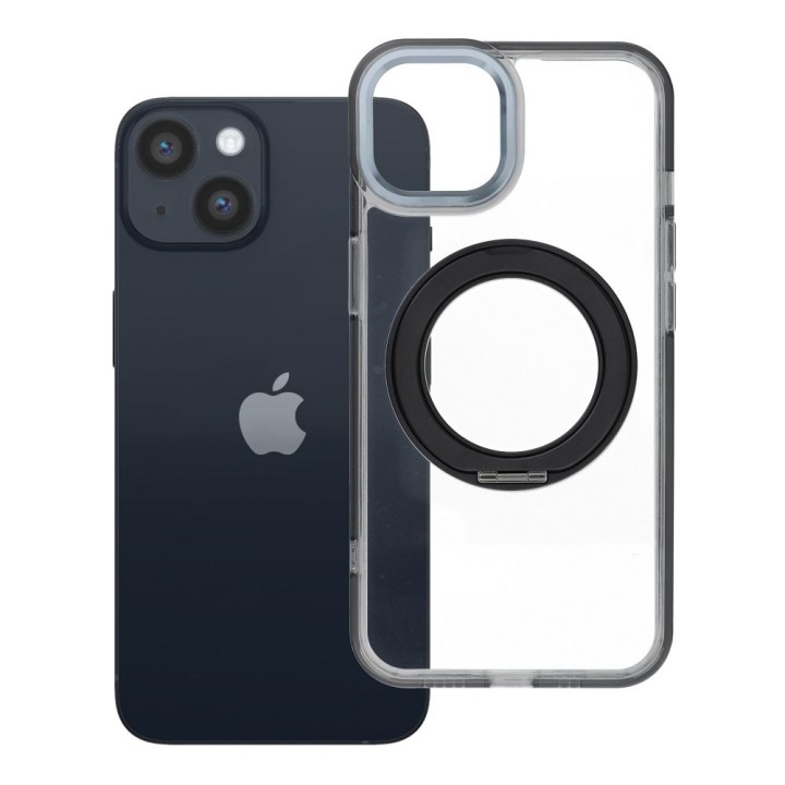 Case for iPhone 14 Frame Circle Stand MagSafe compatible black