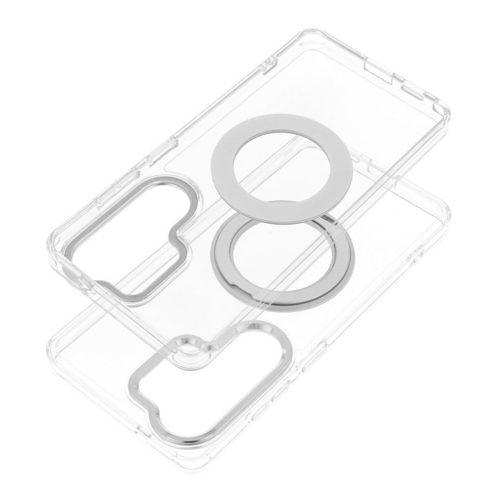 Etui na Samsung A56 Frame Circle Stand zgodne z MagSafe transparentne