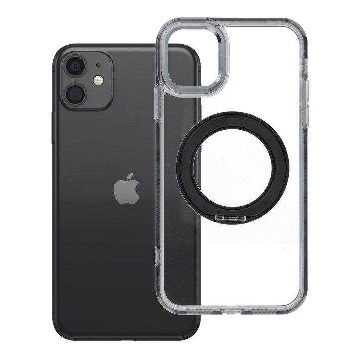 Case for iPhone 11 Frame Circle Stand compatible with MagSafe black