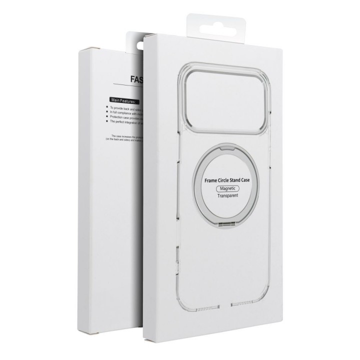 Case for Samsung A56 Frame Circle Stand MagSafe compatible transparent