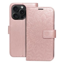 Чохол з клапаном для iPhone 15 PRO Mezzo Book мандала кольору рожевого золота